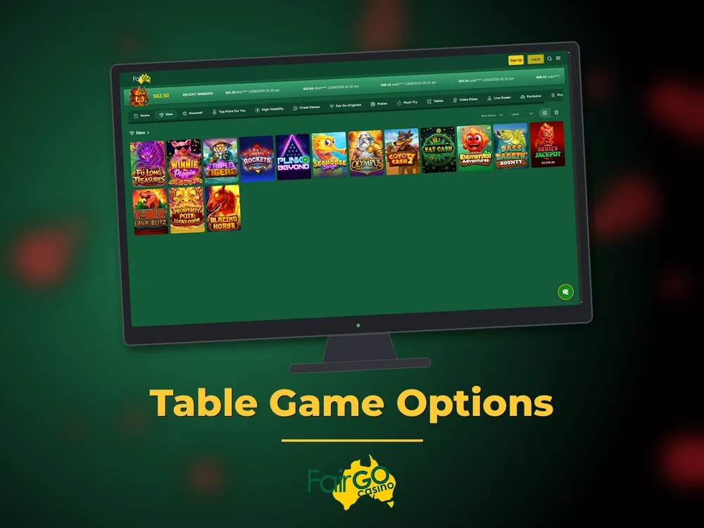 fairgo - Table Game Options